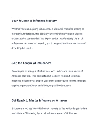 Mastering the Art of Influence_ Amazon's Influencer Strategies.pdf Mastering the Art of Influence_ Amazon's Influencer Strategies.pdf