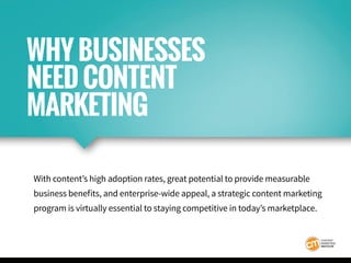 With content’s high adoption rates, great potential to provide measurable
business benefits, and enterprise-wide appeal, a...