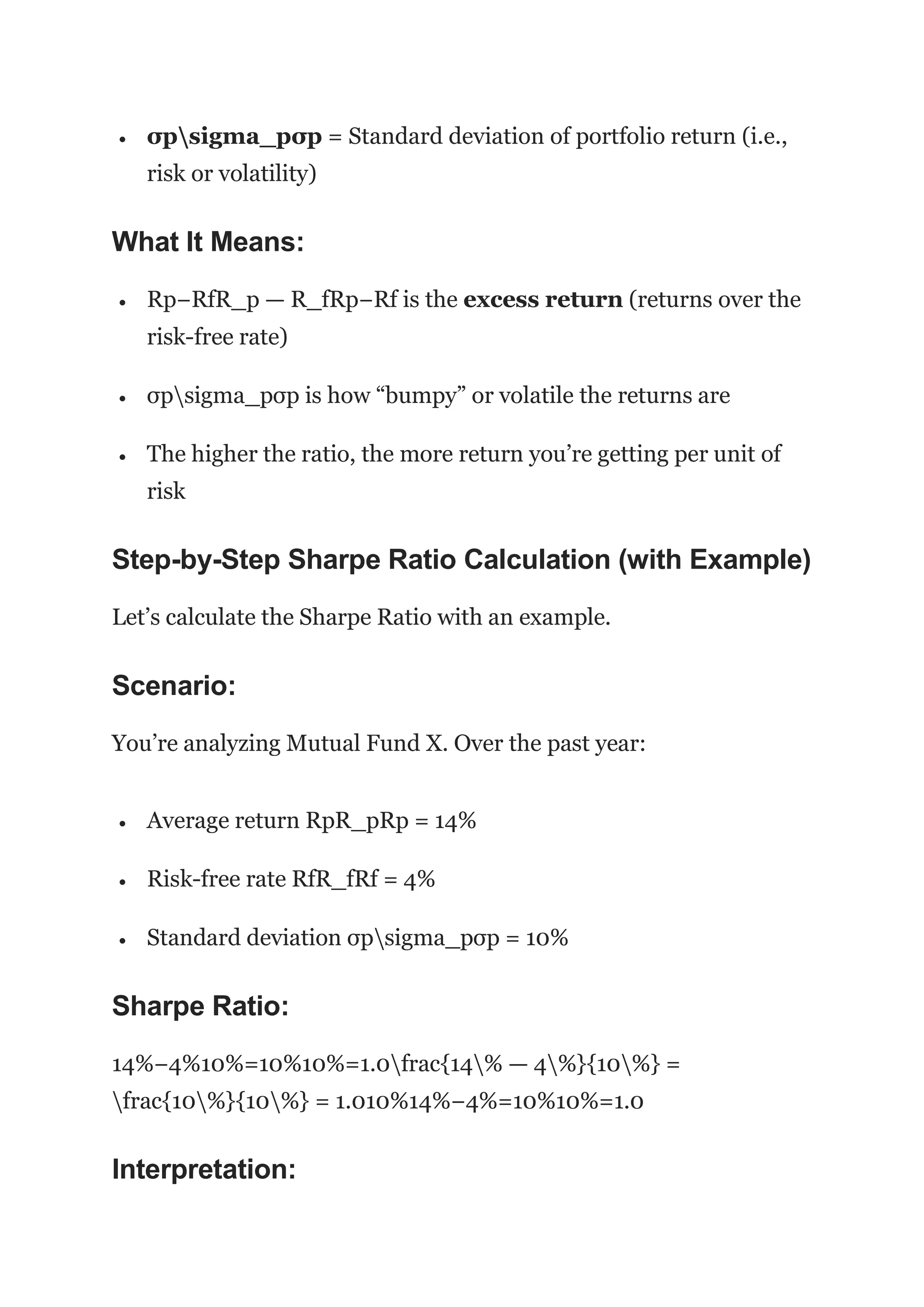 Mastering the Sharpe Ratio: Meaning, Formula & Simple Calculation Guide |  PDF