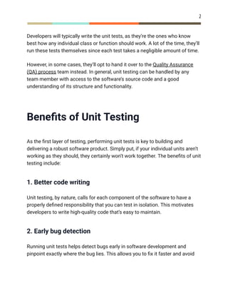 How Unit Testing Strengthens Software Reliability | PDF
