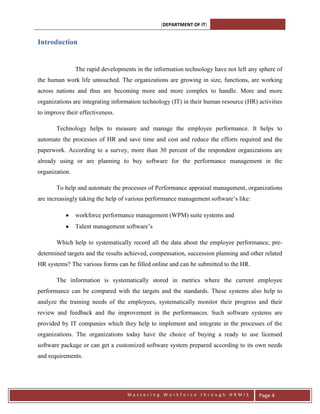 Identification of training needs - individually, departmentally and organizationally