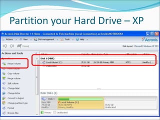 Partition your Hard Drive – XP 