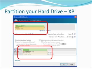 Partition your Hard Drive – XP 