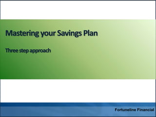 Mastering your Savings PlanThree step approach 
