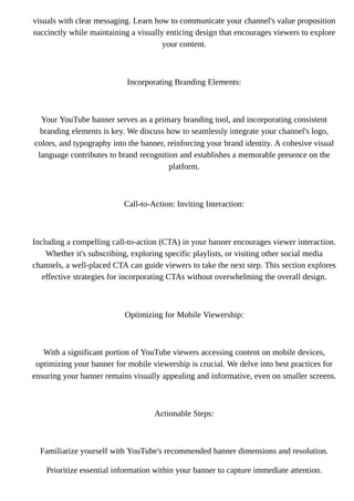 Mastering YouTube Branding A Comprehensive Guide | PDF