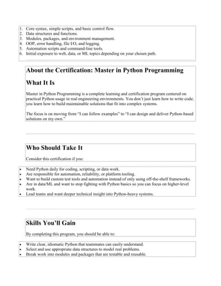 Master in Python Programming: Complete Learning Path and Skills Guide | PDF