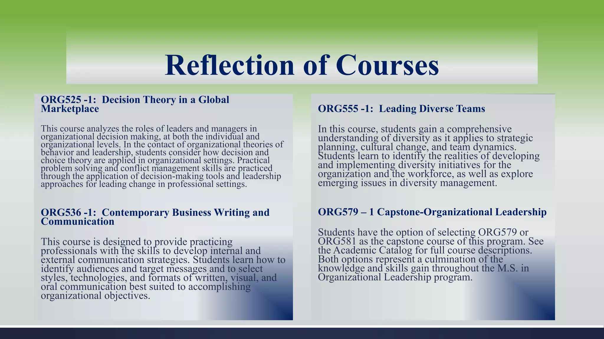 Master in the science of organizational leadership capstone project | PPTX