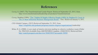 Master in the science of organizational leadership capstone project | PPTX