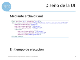 Bases	
  de	
  datos	
  




Introducción	
  a	
  la	
  programación	
  –	
  Enrique	
  López	
  Mañas	
                            9	
  
 