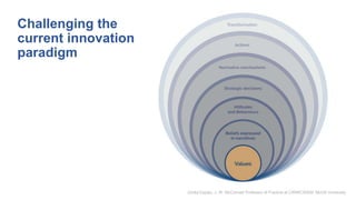 El Caso Vasco
Challenging the
current innovation
paradigm
Gorka Espiau. J. W. McConnell Professor of Practice at CIRM/CRIEM. McGill University.
 