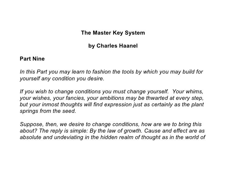 Master Key System Part 09 Master Key System Part 09