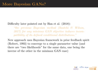 log pmodel(x; ϑ) ≥ L(x; ϑ)
represented by variational autoencoders
I Markov chain Monte Carlo (MCMC) maximisation
 