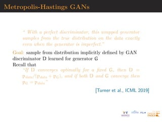 Variational autoencoders (VAEs)
1 Geyer’s 1994 logistic
2 Links with bridge sampling
3 Noise contrastive estimation
4 Generative models
5 Variational autoencoders (VAEs)
6 Generative adversarial networks
(GANs)
 