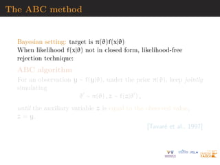 Likelihood complexity
Explicit solutions:
I domino representation (“fully visible belief networks”)
pmodel(x) =
T
Y
t=1
pmodel(xt|x1:t−1)
I “non-linear independent component analysis”
(cf. normalizing flows)
pmodel(x) = pz(g−1
ϕ (x))
 