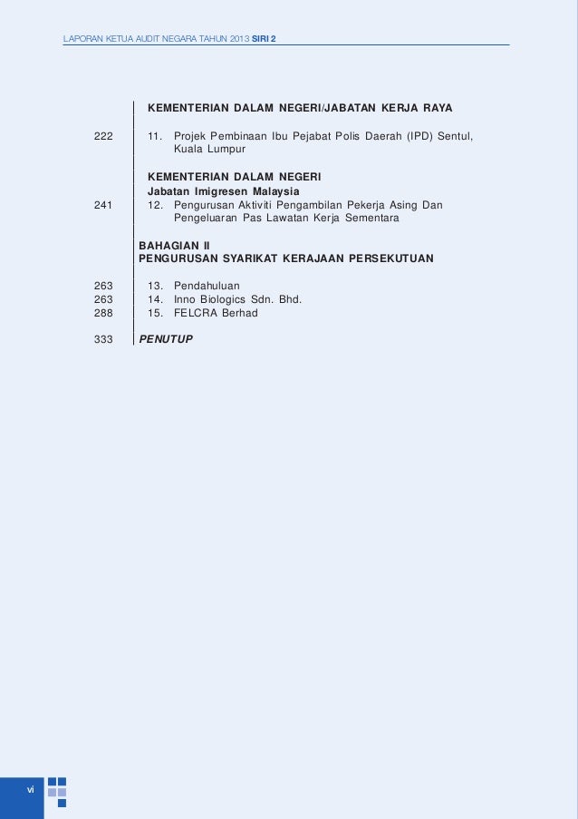 Laporan Ketua Audit Negara Persekutuan Tahun 2013 Siri 2