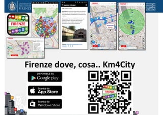 DISIT Lab, Distributed Data Intelligence and Technologies
Distributed Systems and Internet Technologies
Department of Information Engineering (DINFO)
http://www.disit.dinfo.unifi.it
Master MABIDA, overview ICT, 2016
Firenze dove, cosa.. Km4City
 