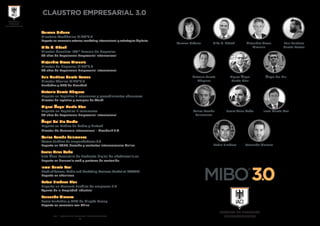 CLAUSTRO EMPRESARIAL 3.0
Antonio García
Márquez
Miguel Ángel
Martín Díaz
Ángel del Rio
Carmen Urbano Mike G. Mösch Alejandro Orosa
Almunia
Luis Martínez
García-Lomas
Carlos Román
Salamanca
Javier Arias Cobo Israel García Real
Rafael Jiménez Fernando Cimorra
Carmen Urbano
Directora Académica MIBO®3.0
Experta en comercio exterior, marketing internacional y estrategias digitales.
Mike G. Mösch
Director Ejecutivo IACI® Escuela de Negocios
30 años de Experiencia Empresarial Internacional
Alejandro Orosa Almunia
Director de Negocios MIBO®3.0
40 años de Experiencia Empresarial Internacional
Luis Martínez García-Lomas
Director Técnico MIBO®3.0
Fundador y CEO de Monzón8
Antonio García Márquez
Experto en Logística E-commerce y procedimientos aduaneros
Director de logística y compras de Atarfil
Miguel Ángel Martín Díaz
Experto en Logística E-commerce
40 años de Experiencia Empresarial Internacional
Ángel del Rio Gordo
Experto en Medios de Cobro y Fintech
Director De Comercio Internacional – Aresbank S.A.
Carlos Román Salamanca
Asesor Jurídico de emprendedores 3.0
Experto en LOPD, derecho y contratos internacionales Online
Javier Arias Cobo
Jefe Área Desarrollo de Producto Digital de abcdesevilla.es
Experto en desarrollo web y gestores de contenido
Israel García Real
Head of Telcom, Media andMarketingBusiness MarketatINYCOM.
Experto en eBusiness
Rafael Jiménez Díaz
Experto en Asesoría Jurídica de empresas 3.0
Agente de la Propiedad industrial
Fernando Cimorra
Socio fundador y CEO de MingTa Group
Experto en comercio con China
ESCUELA DE NEGOCIOS
INTERNACIONALES
®
ESCUELA DE
NEGOCIOS
INTERNACIONALES
®
IACI® - ESCUELA DE NEGOCIOS INTERNACIONALES
-12-
 