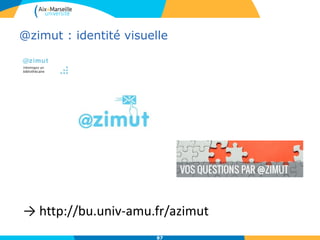 @zimut : identité visuelle
87
→ http://bu.univ-amu.fr/azimut
 