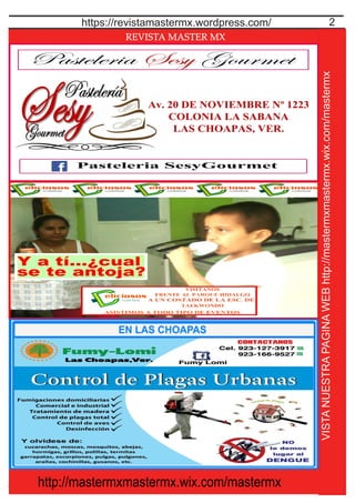 REVISTA MASTER MX
2https://revistamastermx.wordpress.com/
http://mastermxmastermx.wix.com/mastermx
 