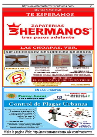 REVISTA MASTER MX
2https://revistamastermx.wordpress.com/
Visita la pagina Web: http://mastermxmastermx.wix.com/mastermx
 