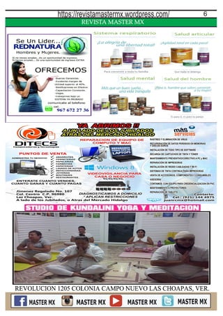 REVISTA MASTER MX
6https://revistamastermx.wordpress.com/
 
