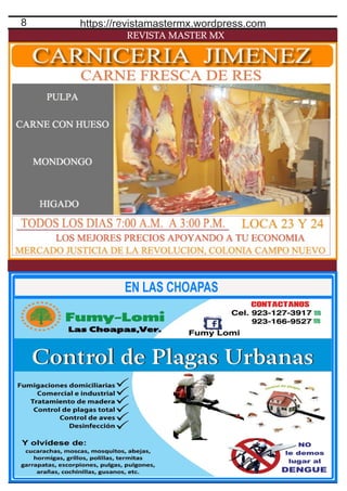 8
REVISTA MASTER MX
https://revistamastermx.wordpress.com
 