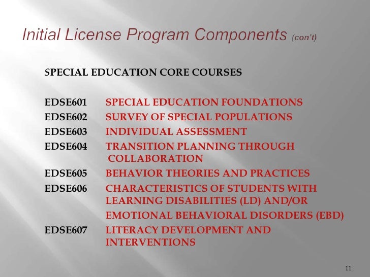 Master of arts in special education