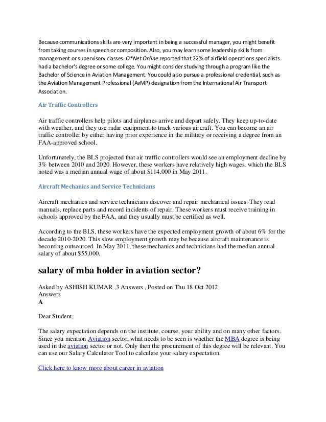 master of business administration salary