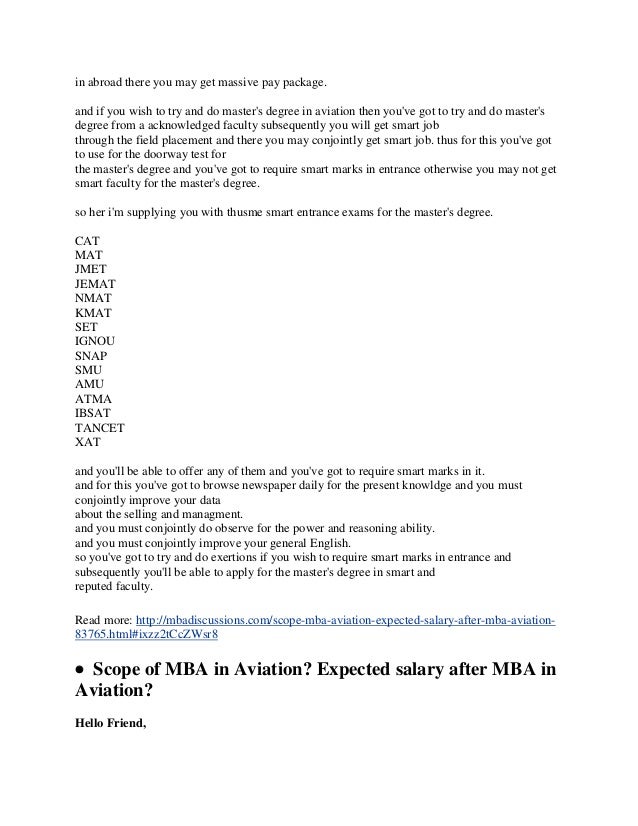 masters of business administration salary