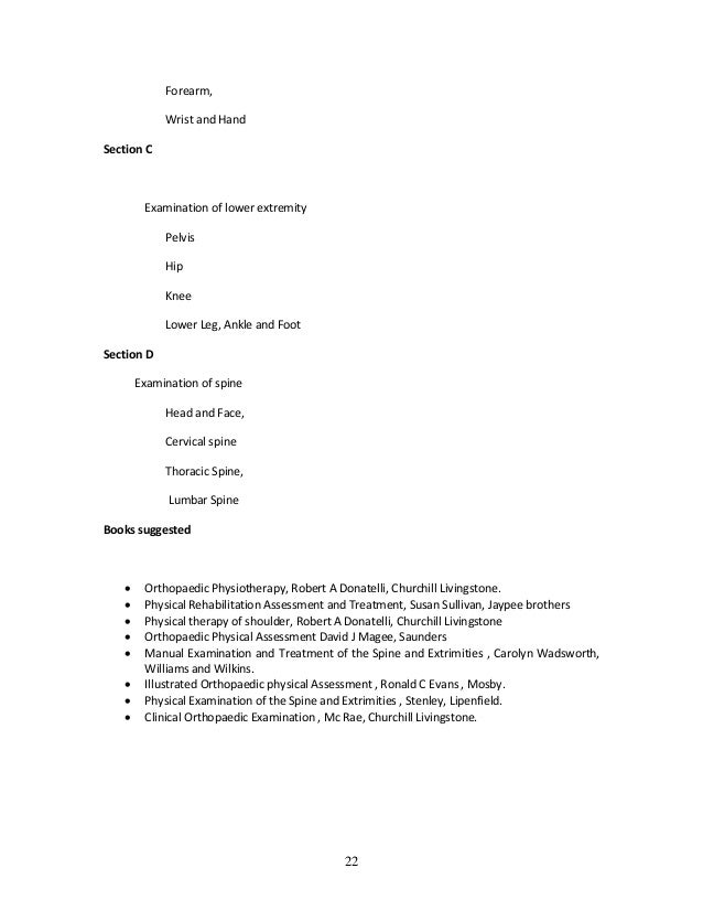master of physiotherapy m p t part i semester i ii