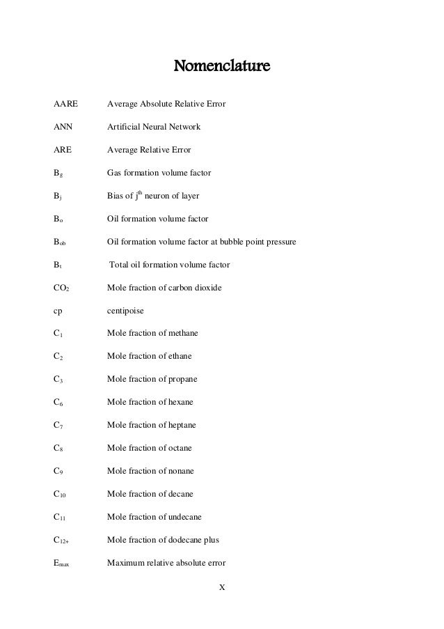 master thesis nomenclature