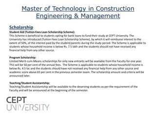 Master of technology in construction engineering & management admission ...