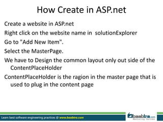 Masterpage in asp.net