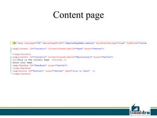 Master page in asp.net