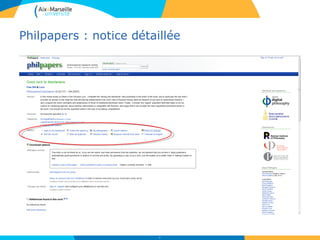 Philpapers : notice détaillée
57
 