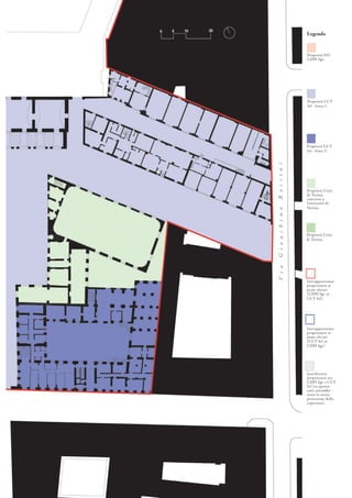 Proprietà FIV-
CDPI Sgr.
Proprietà CCT
Srl - lotto 2.
Proprietà Città
di Torino,
concesso a
Università di
Torino.
Sovrapposizione
proprietarie ai
piani elevati
(CDPI Sgr su
CCT Srl)
Sovrapposizione
proprietarie ai
piani elevati
(CCT Srl su
CDPI Sgr)
Interferenze
proprietarie tra
CDPI Sgr e CCT
Srl (in questo
caso entrambe
sotto la stessa
proiezione della
copertura)
Proprietà CCT
Srl - lotto 1.
Legenda
ViaGioachinoRossini
Proprietà Città
di Torino.
 