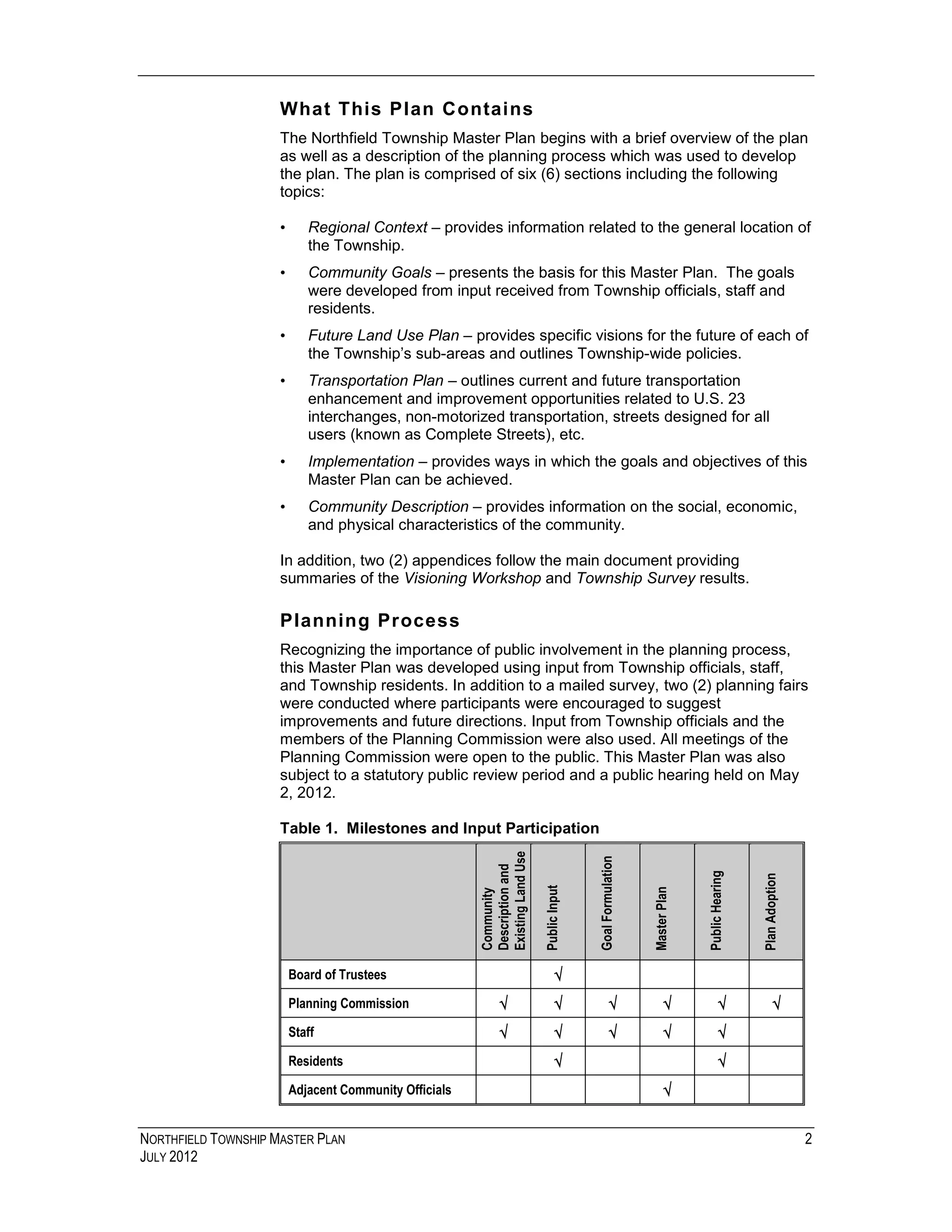 Northfield Township Master Plan (final_6_17_13) | PDF