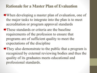 Master plan of evaluation | PPTX