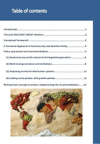 Table of contents
Introduction ……………………………………………………………….………………..…………….1
The joint FAO OECD UNCDF initiative…………….………….…………...