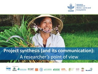 TITLE (IMAGE OPTION)
Image options available at: https://www.flickr.com/photos/waterlandeco
Project synthesis (and its communication):
A researcher’s point of view
 