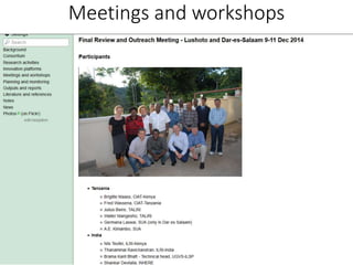 Meetings and workshops
 