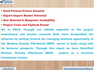 Mdf Value Chain Start Business of Medium Density Fiberboard (MDF) Production ...