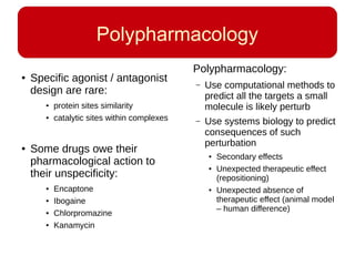 Systems biology in polypharmacology: explaining and predicting drug secondary effects. - master project Slide 6