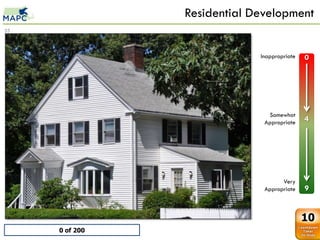 Residential Development
35



                                      Inappropriate   0
     Single Family
      0   0
      1   1
      2   2
      3   3
      4   4
      5   5                             Somewhat
      6   6
                                       Appropriate    4
      7   7
      8   8
      9   9




                                             Very
                                       Appropriate    9


                                                      10
              0 of 200
 