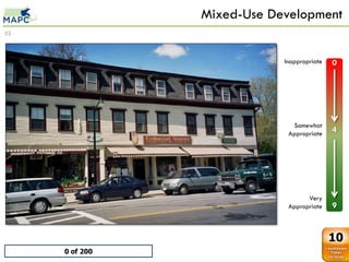 Mixed-Use Development
52



                                      Inappropriate   0
         Colonial Store
     0    0
     1    1
     2    2
     3    3
     4    4
     5    5                             Somewhat
     6    6
                                       Appropriate    4
     7    7
     8    8
     9    9




                                             Very
                                       Appropriate    9


                                                      10
              0 of 200
 