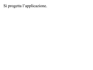Si progetta l’applicazione.
 