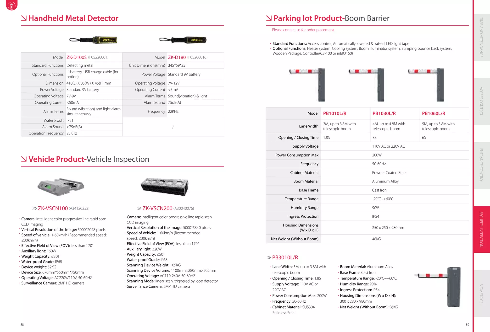 Latest Main Product line from ZKTeco PDF