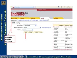 Carpeta, estilo y formato 