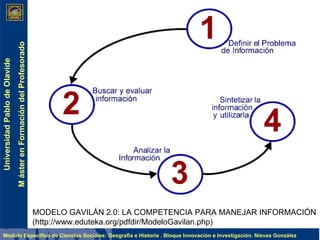 MODELO GAVILÁN 2.0: LA COMPETENCIA PARA MANEJAR INFORMACIÓN  (http://www.eduteka.org/pdfdir/ModeloGavilan.php) 