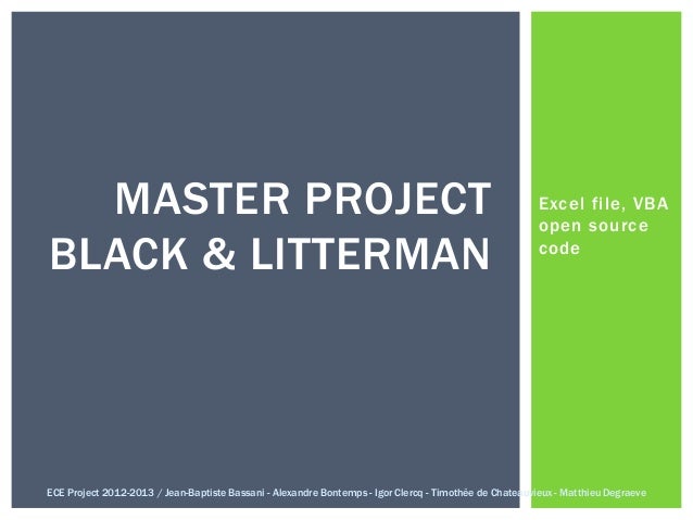 black litterman excel download
